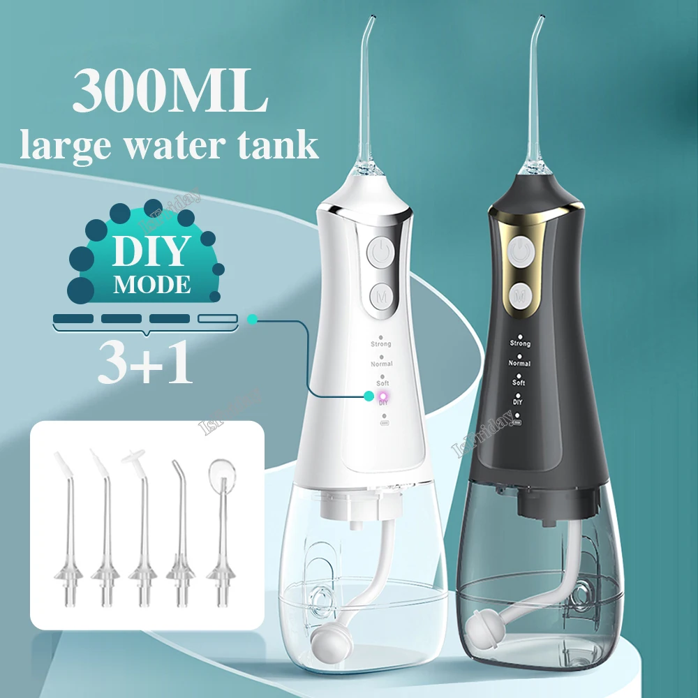 

Portable Water Flosser NEW DIY Modes Irrigator Dental Water Jet Pick Teeth Cleaner 5 nozzles Irrigation Mouth Washing Machine