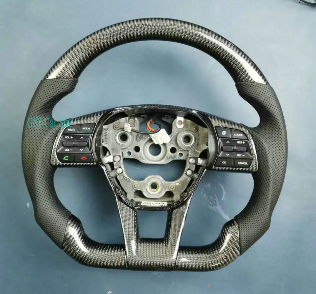 Volante de Cuero para Auto 100% Fibra de Carbono Real para Hyundai Sonata 2018