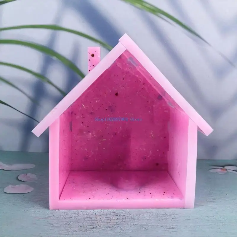 N7YF Creative Silicone Mould Set for Sturdy Resin Gypsum House Portable for Art Lovers