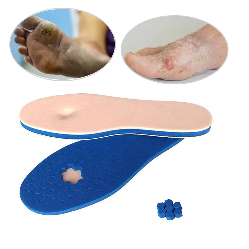 Diabetic Insole Removable Peg Insoles Foot Ulcer Insole for Foot Pain Relief, Wounds and Ulcerations of Foot, Shock Absorption