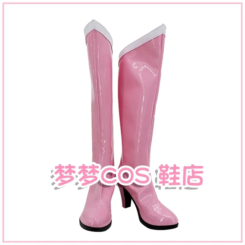 A;3\v,7'd/ Usa Sailor Chibi Moon Chibiusa Anime Customize Cosplay Pink High Heel Shoes Bootsw;4'v,6\h/ view 3
