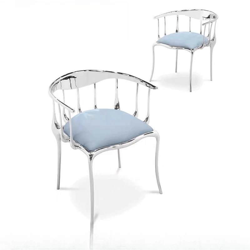 

Dining Chair Solid Pure Copper Dining Stool Modern Dressing Chair Premium Leisure Chair