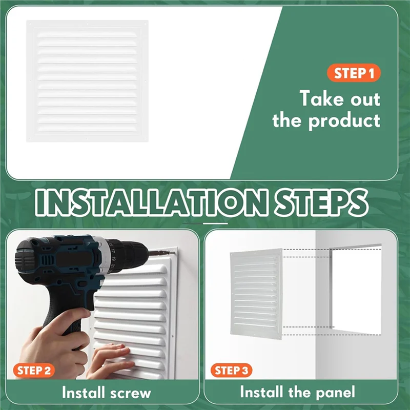 

AB34-4Pcs Чердачные вентиляционные отверстия Gable Вентиляционные отверстия Алюминиевые настенные вентиляционные отверстия Металлический навес с сеткой для экрана Квадратные вентиляционные жалюзи Вентиляционная решетка