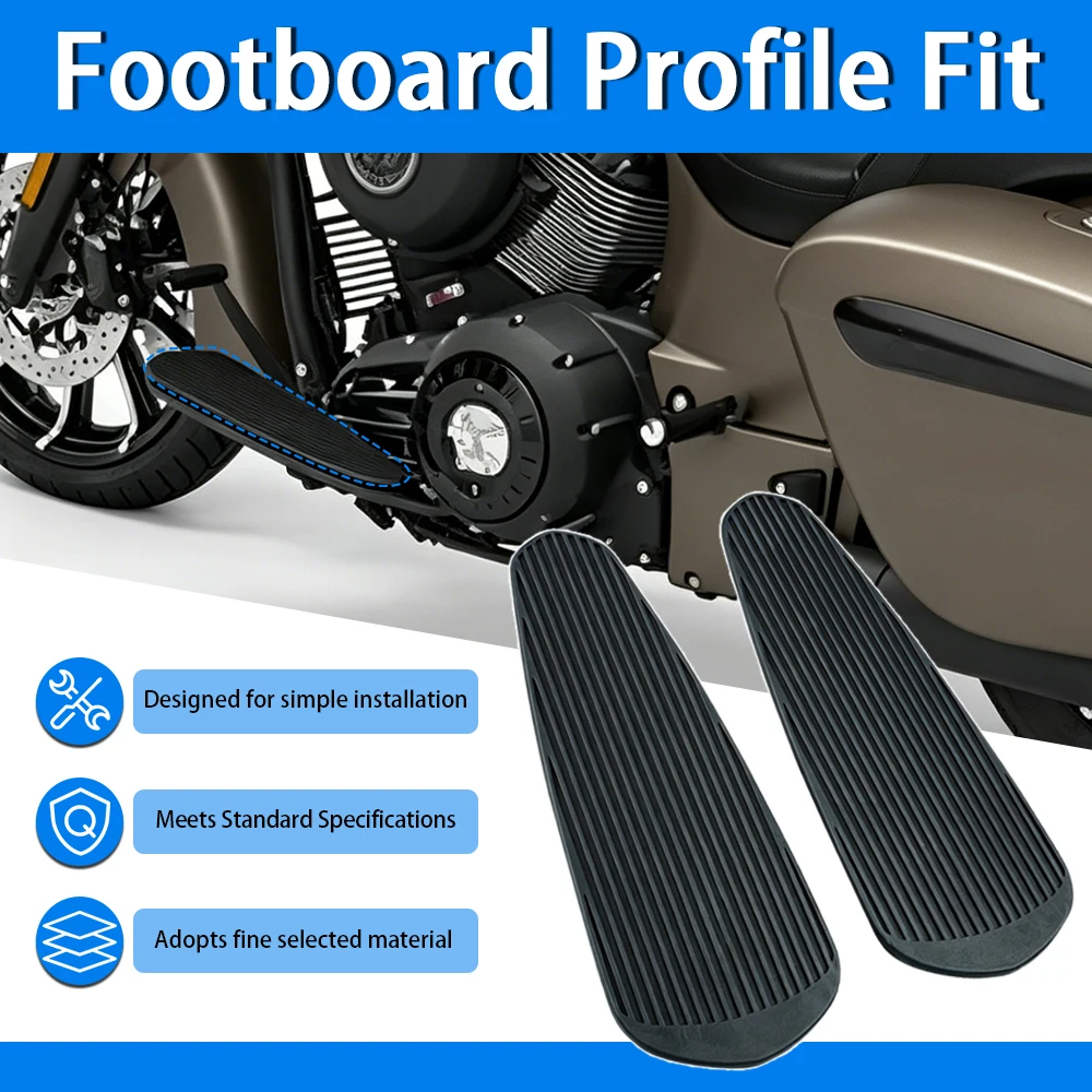 Anti-Slip Rubber Floorboard Foot Peg Pedal Cover Mat For Indian Chieftain 2017 - 2019 Springfield 2016 - 2019 Driver Footrest
