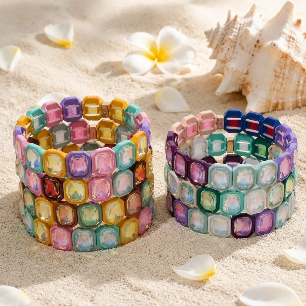 2026 12x14mm Kristallperlen Chunky Armbänder für Damen, Böhmisches Buntes Zirkonia-Armreif-Handschmuck – Detail 12
