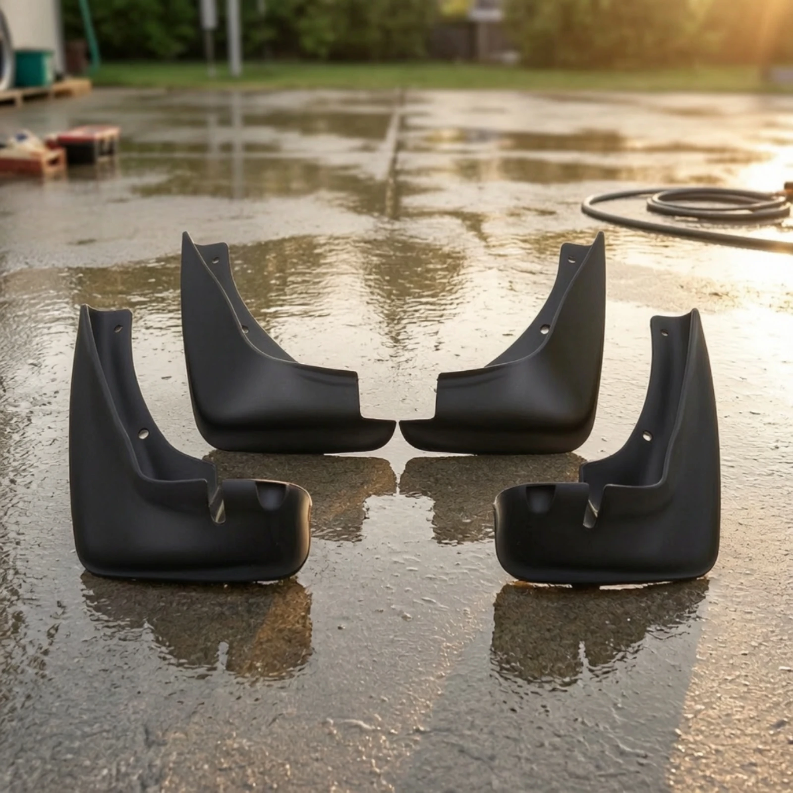 4 Pieces Car Mudguard with Mounting Holes Wear-Resistant Wheel Fender Mud Flap Car Mud Flap Easy Installation for Road Driving