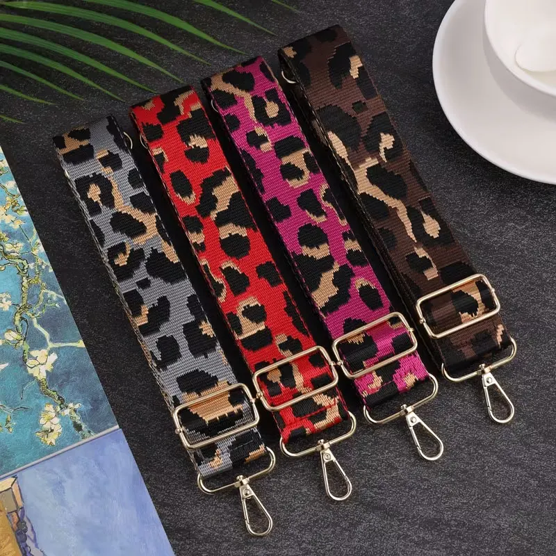 1 Piece of Fashionable Leopard Print Wide Strap, Adjustable Shoulder Bag Crossbody Strap, DIY Travel Accessory