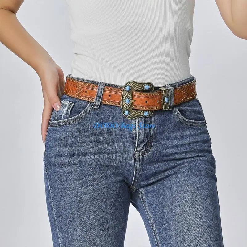الفيروز حزام مشبك حزام رعاة البقر حزام خمر الحزام الغربي حزام من الجلد