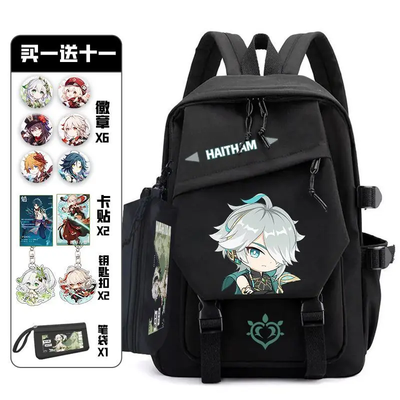 Impact Genshin Merchandise Venti Paimon Student Unisex Casual Bag Hu Tao Game Fan Backpack A