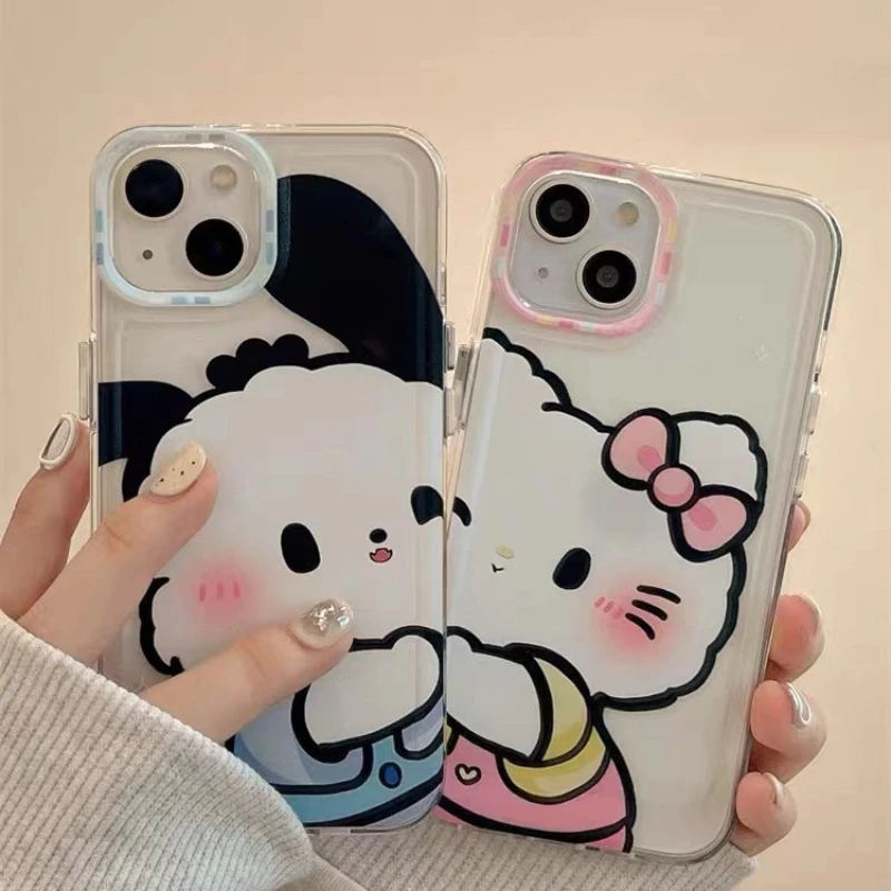 جراب هاتف Miniso Hello Kitty ، غطاء لطيف لهاتف iPhone 14 Pro ، 14Plus ، XS ، X ، SE ، 11 Pro Max ، 13 ، 12 Pro Max ، XR ، 8 Plus ، Sanrio ، Pochacco