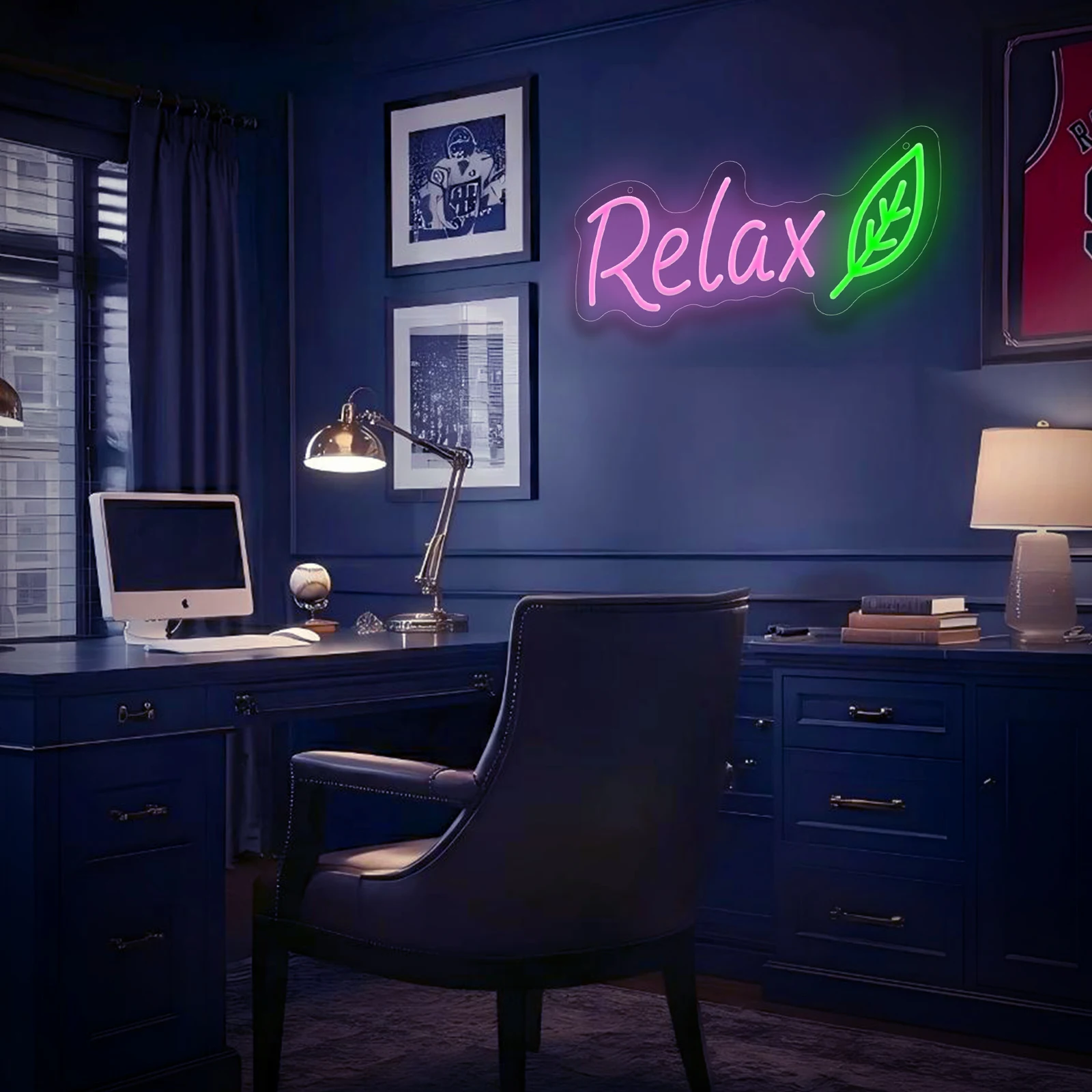 Relax LED Neon Sign Leaf Neon Light USB Powered Dimmable for Relax Room Home Yoga Room Bedroom Wall Decor Stress Relief Gift