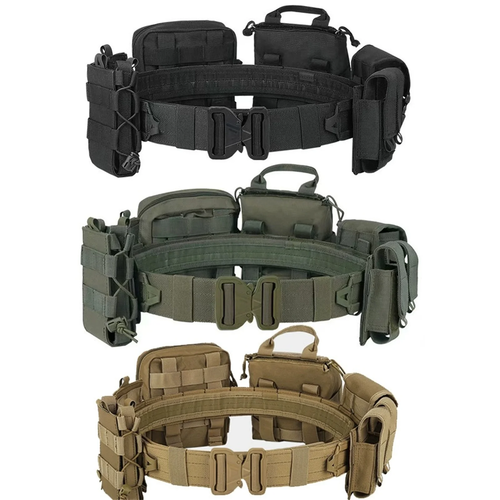 

Multi-Functional 8-Piece Kit With Detachable Adjustable Duty Waist Belt Outdoor Patrol Set Outdoor Camping Waist Bag