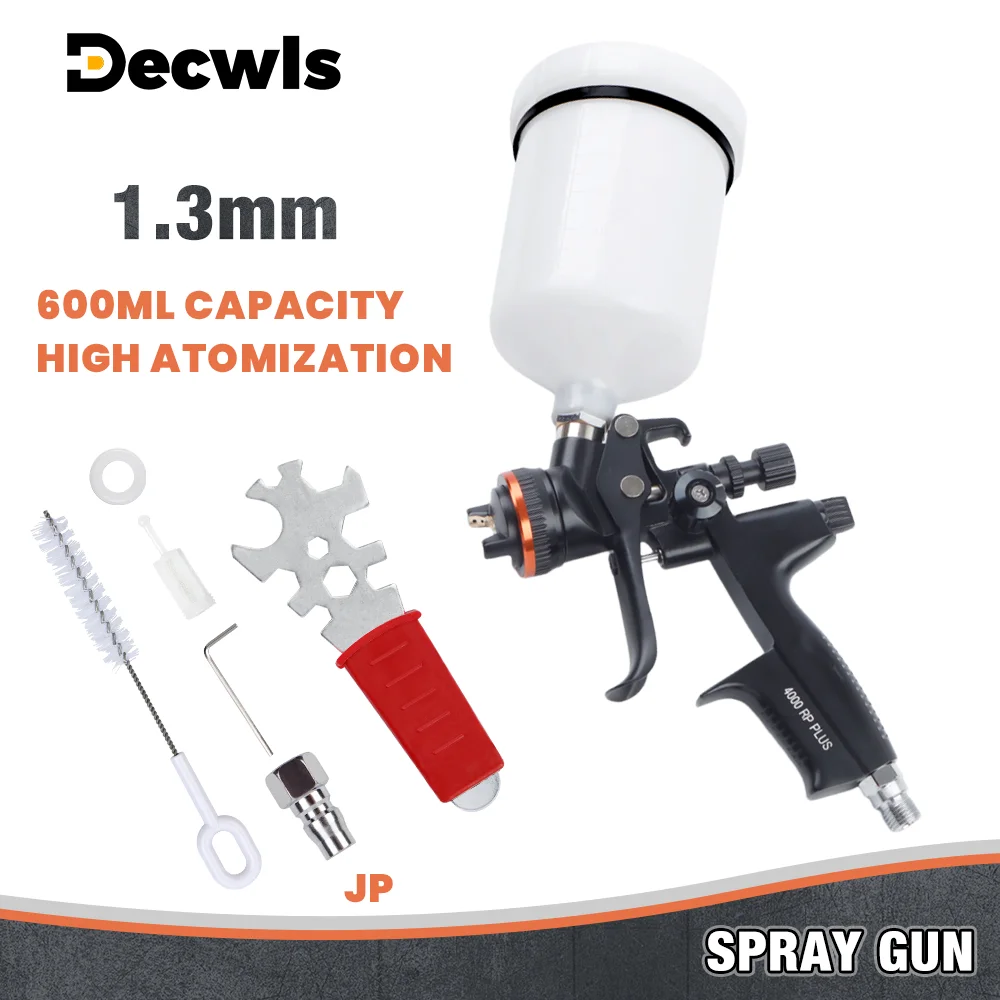 

1.3mm Professional High Atomization Paint Spray Gun, RP Spray Gun, Steel Nozzle 600ml Cordless Spray Gun, Household Air Tools