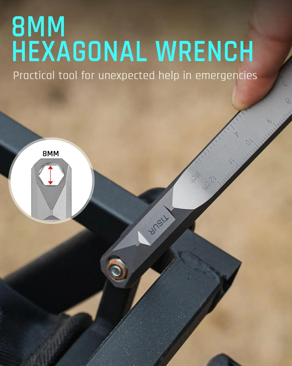 Titanium Straight Edge Ruler in Both CM & INCH12cm Scale Metal Ruler, Measuring Ruler Tool for Quilting Sewing Drafting