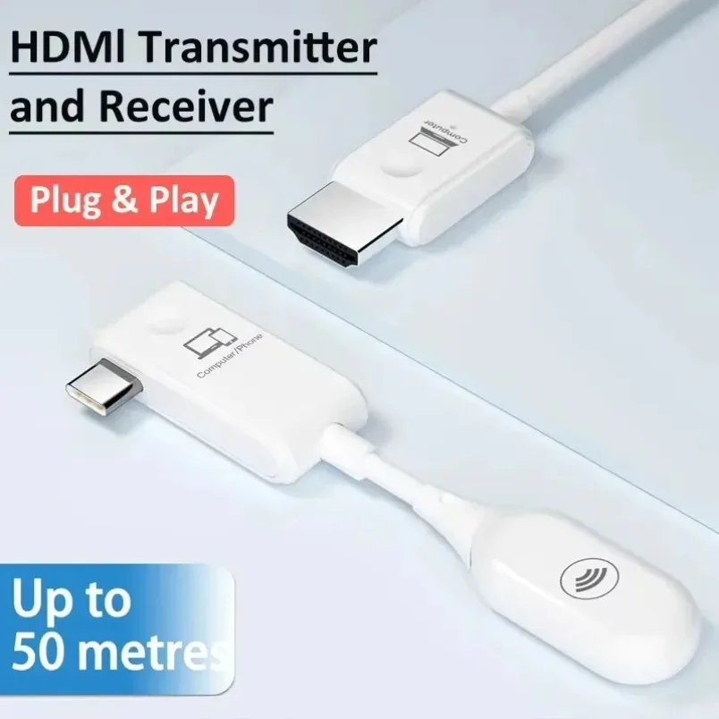 Wireless Screen Mirroring Adapter 1080P Type-C HDMI-Compatible Transmitter Receiver Plug and Play for Phone to TV Projector