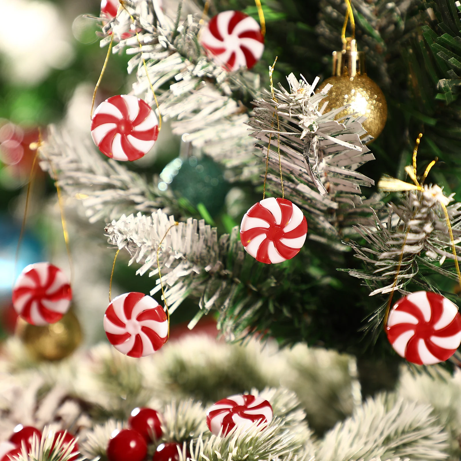 Ornements d'arbre de bricolage de bonbons de Noël, décorations de Noël, décor de bonbons, fausse décoration de menthe poivrée, simulation de canne de confrontation