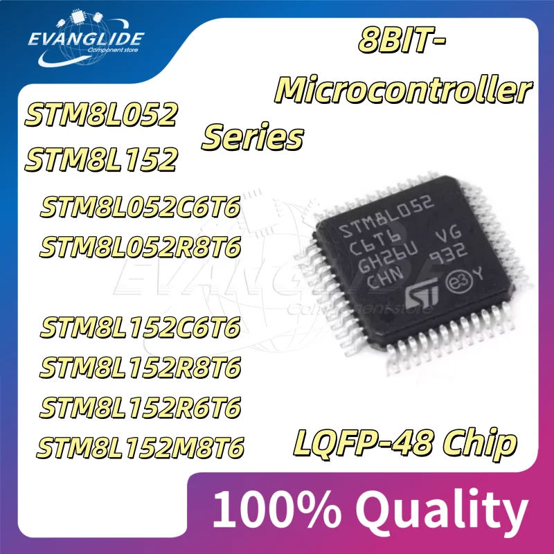 10 PCS STM8L052 Series 8BIT Microcontroller Chip  STM8L052C6T6 STM8L052R8T6 STM8L152C6T6 STM8L152R8T6 for Electronics
