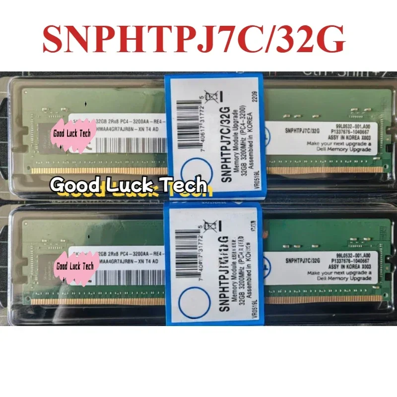 

SNPHTPJ7C/32G DDR4 32GB 3200MHz 2Rx8 3200AA RAM For DELL Server Memory 3200 DDR4 RDIMM 1pcs