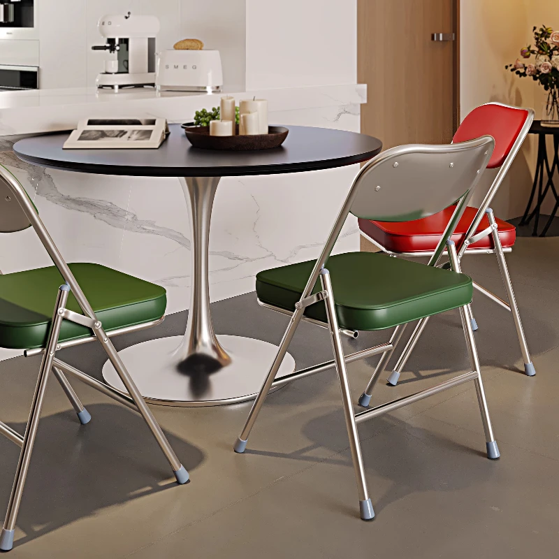 

Retro Dining Chair Tea Restaurant Backrest Seat Foldable Mid-Century Dressing Chair High Elasticity Sponge Modern Furniture
