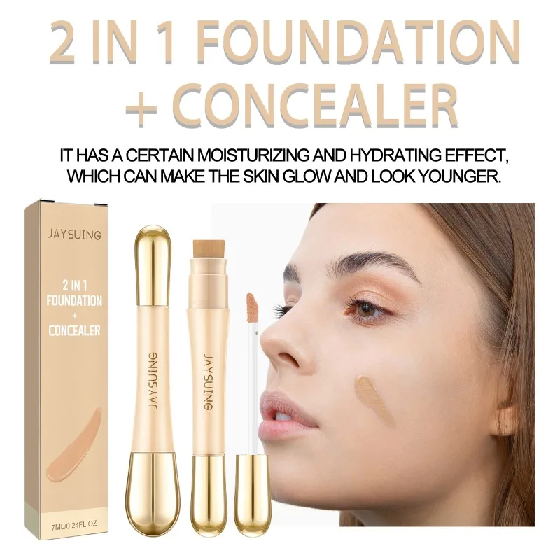 

EOEKKY Double Head Concealer Spot Acne Print Natural Concealer Long-lasting Makeup Invisible Pore