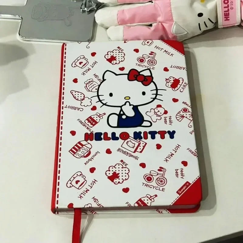 HelloKitty صفحة ملونة دفتر فتاة القلب طالب عالية الجمال الكرتون لطيف هارد شل كتيب مخطط كتاب نمط مطبوع