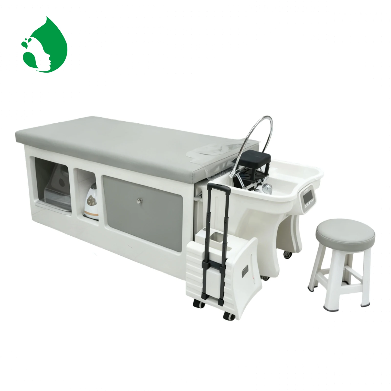 Non-Plumbing Head Spa Shampoo Bed with Water Storage and Waste Water Tank Modern Design for Hair Salon Barber
