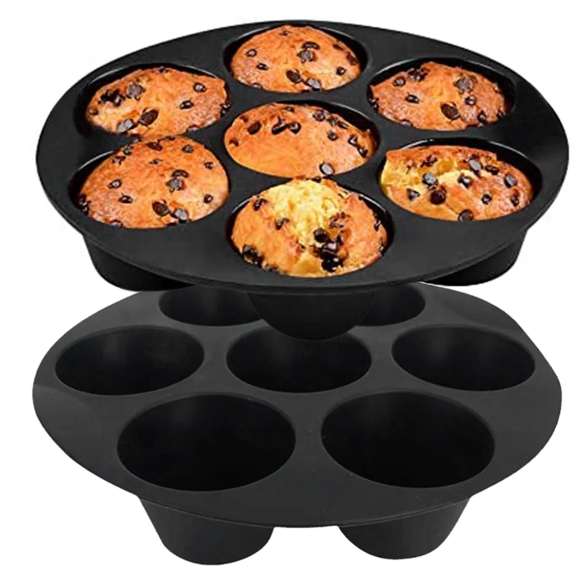 

MLGB Silicone Muffin Pan for Air Fryer,Oven, Pot 8.4Inch Reusable Free Silicone Baking Molds 2 Pack