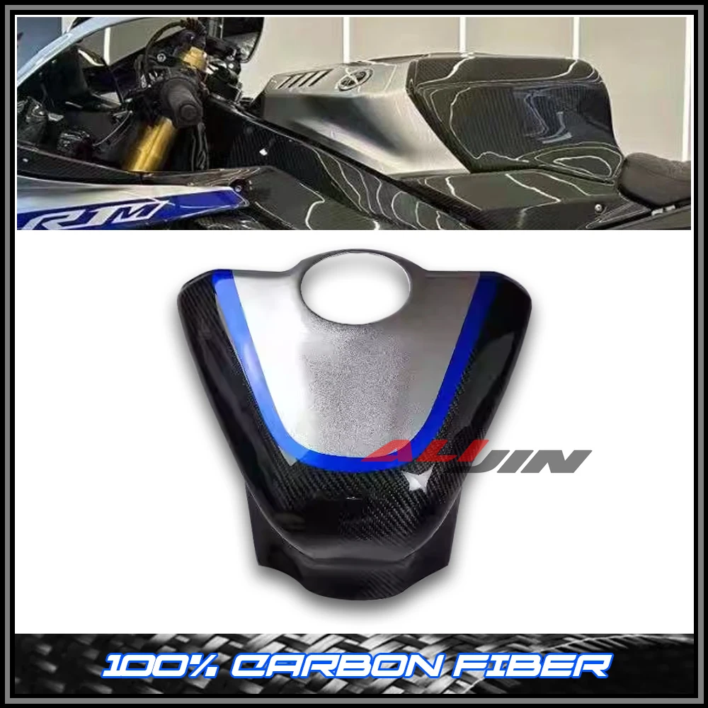 100% Real Dry Carbon fiber Motorcycle Full Raised Heightened Tank Fuel Gas Protector Cover For YAMAHA YZF R1M YZFR1 R1 2015-2023