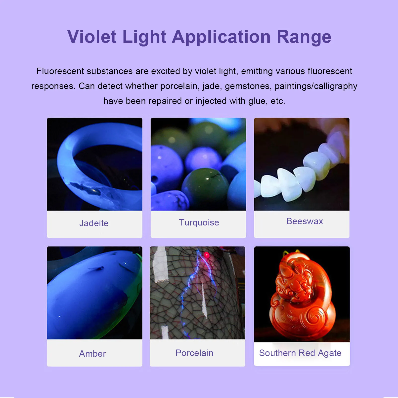 Longwave & Shortwave UV Flashlight Lamps 254nm 365nm 395nm Minerals Phosphor Detector UVA UVC Blacklight LED Flashlight view 4