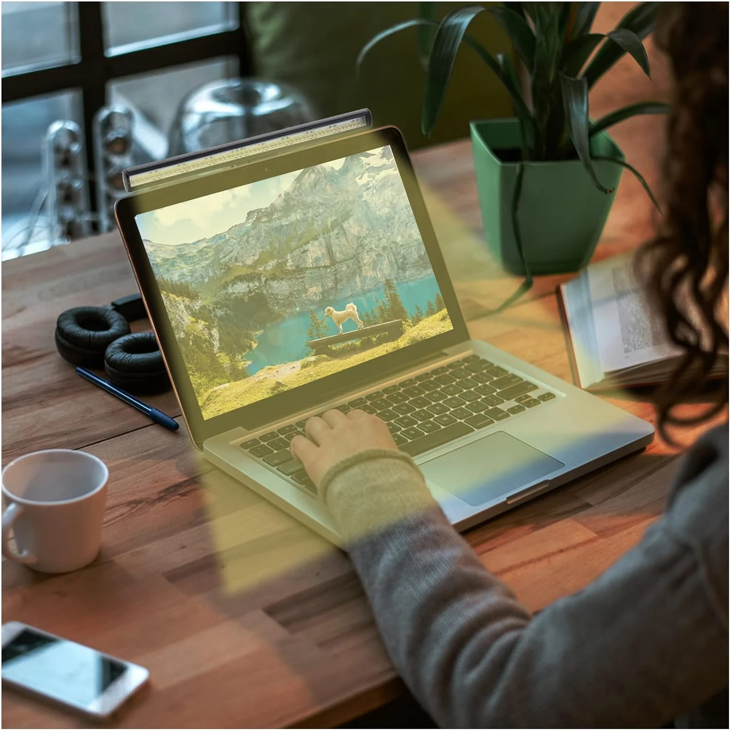 

Портативная светодиодная подсветка для клавиатуры ноутбука с 3-мя цветными режимами температуры для чтения, работы и офиса — подсветка монитора ноутбука с питанием от USB