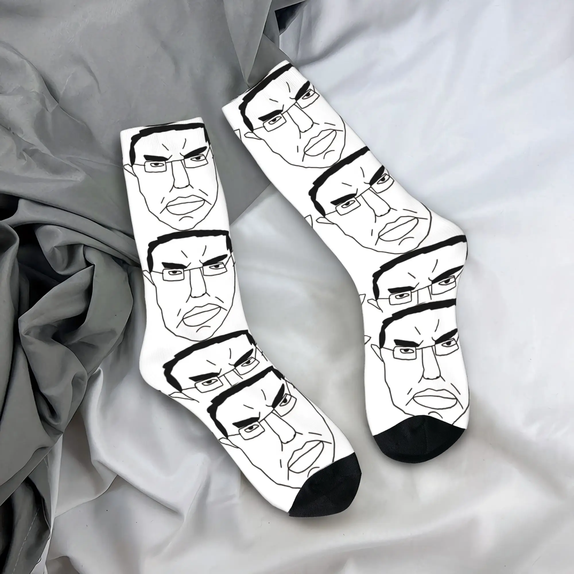 Chudjak  Socks Soyjack Coomer Wojak Non Slip Stockings Couple Medium Soft Climbing Socks Spring Gothic Graphic Socks