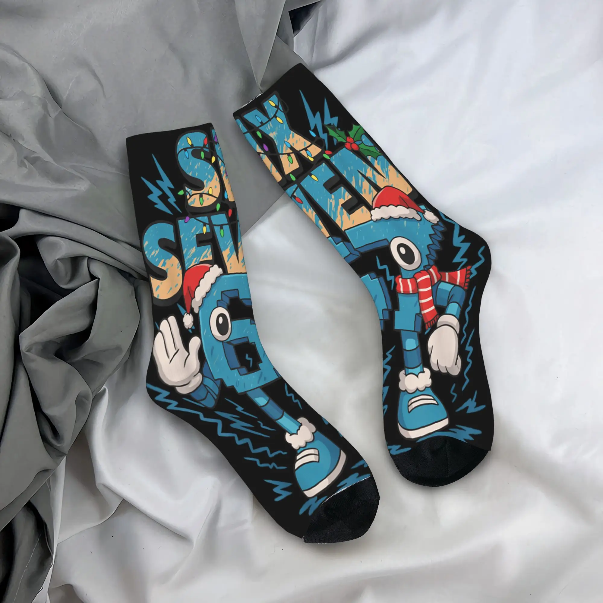 Meme 67 Six Seven 6 7 Italian Brainrot Christmas Stockings Couple Socks Soft Socks Winter Sports Anti-Slip Pattern Socks Gift