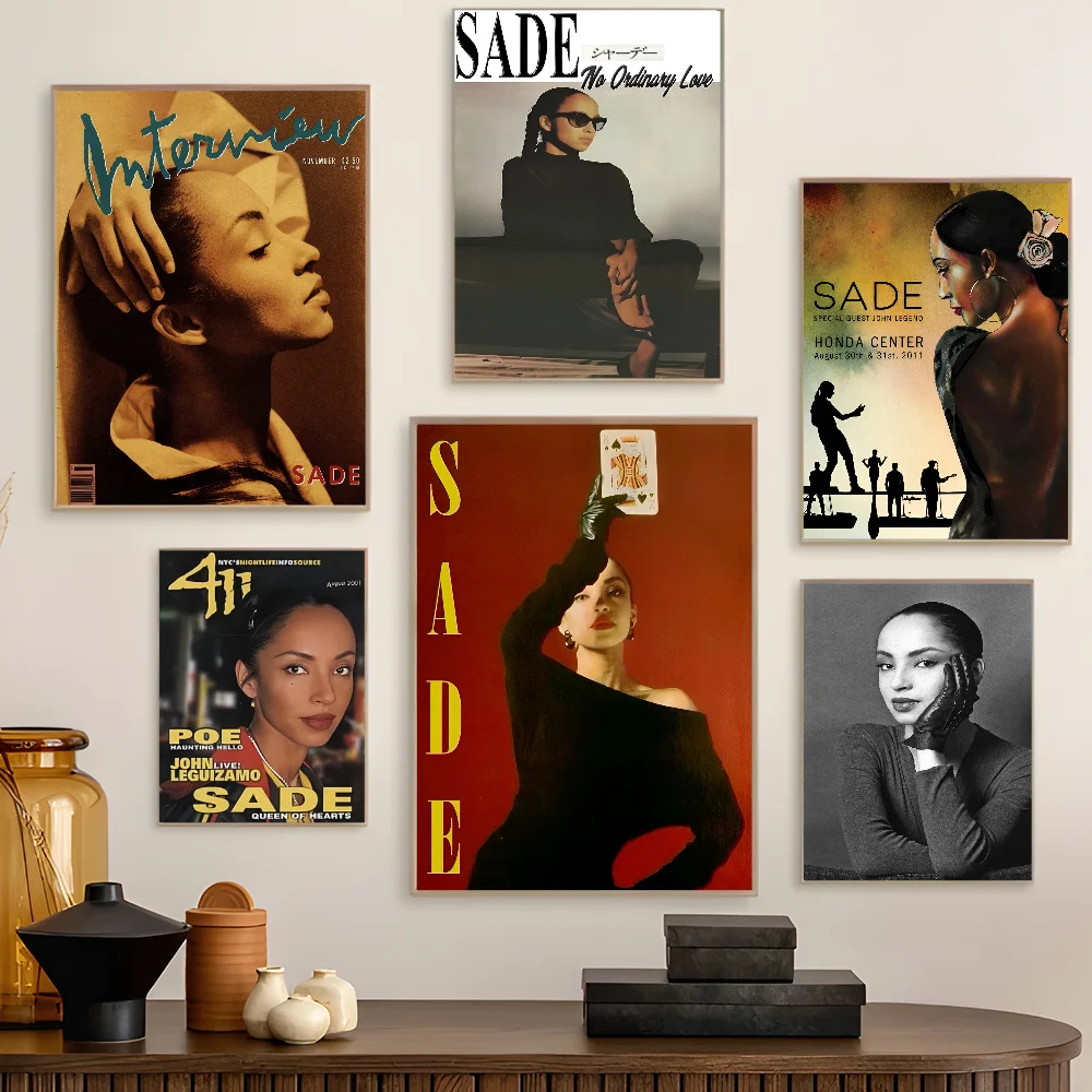 فرقة S-Sade Adu Singer ملصقات كلاسيكية عالية الجودة عالية الدقة ، فن جداري ، ملصقات عتيقة للمنزل ، ديكور الغرفة