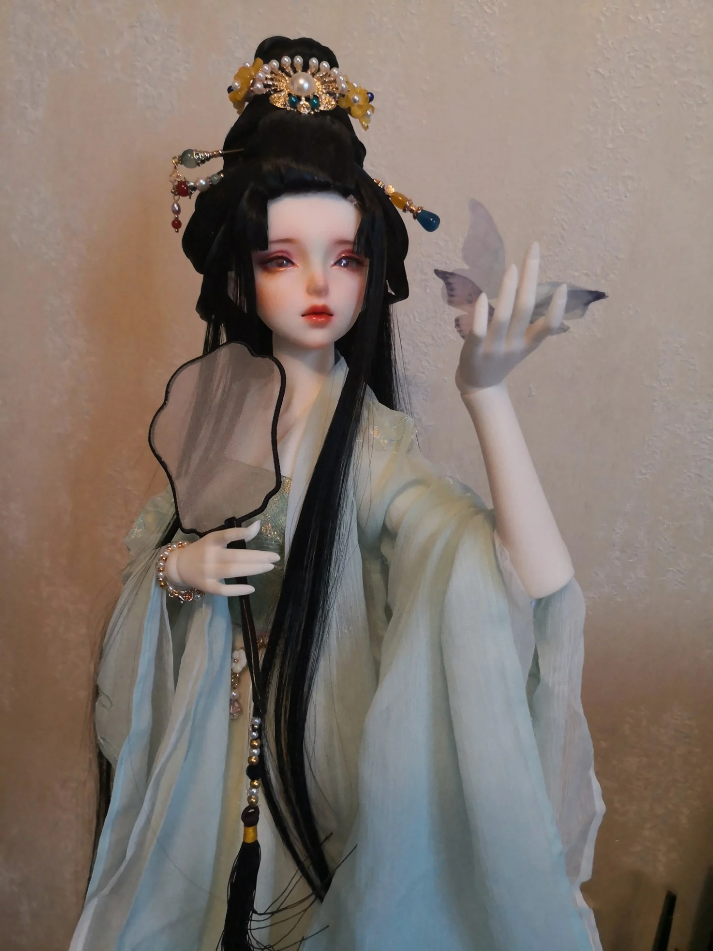 1/4 1/3 escala bjd/sd antigo traje hanfu perucas vintage cabelo longo peruca de fadas para msd sd13 menina ssdf tio boneca acessórios a1474