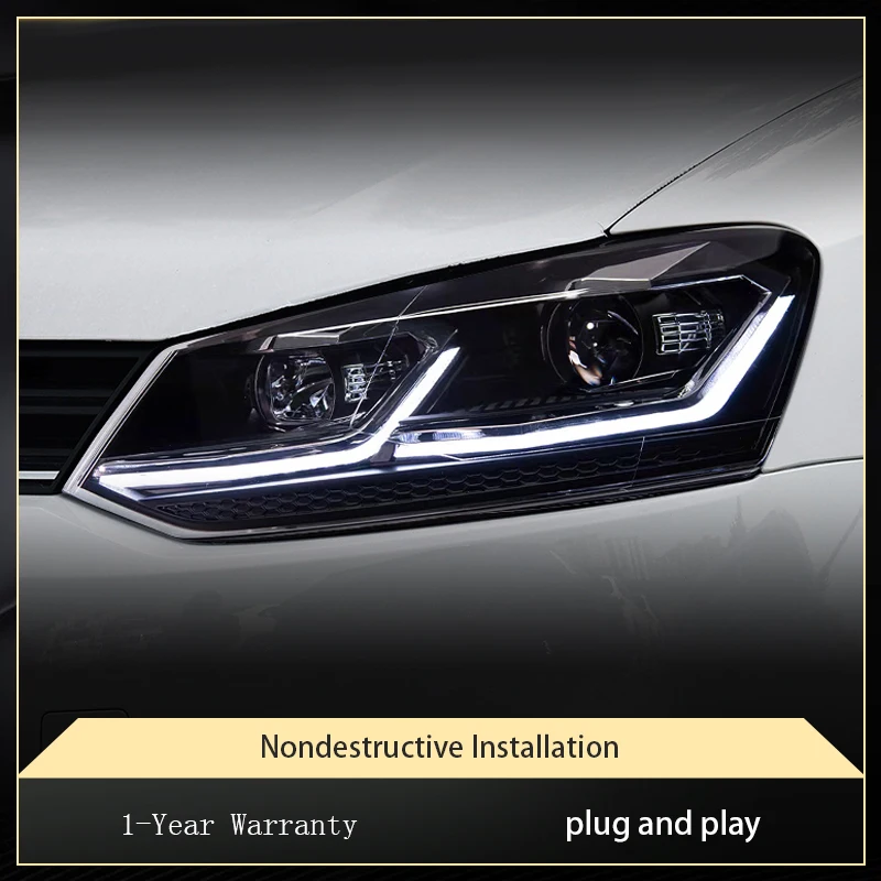 Headlight Styling FOR VW Volkswagen Polo 2011-2018 Front Projector Lens DRL Head Lamp LED Bulbs Car Stuff Auto Mobile Accessory