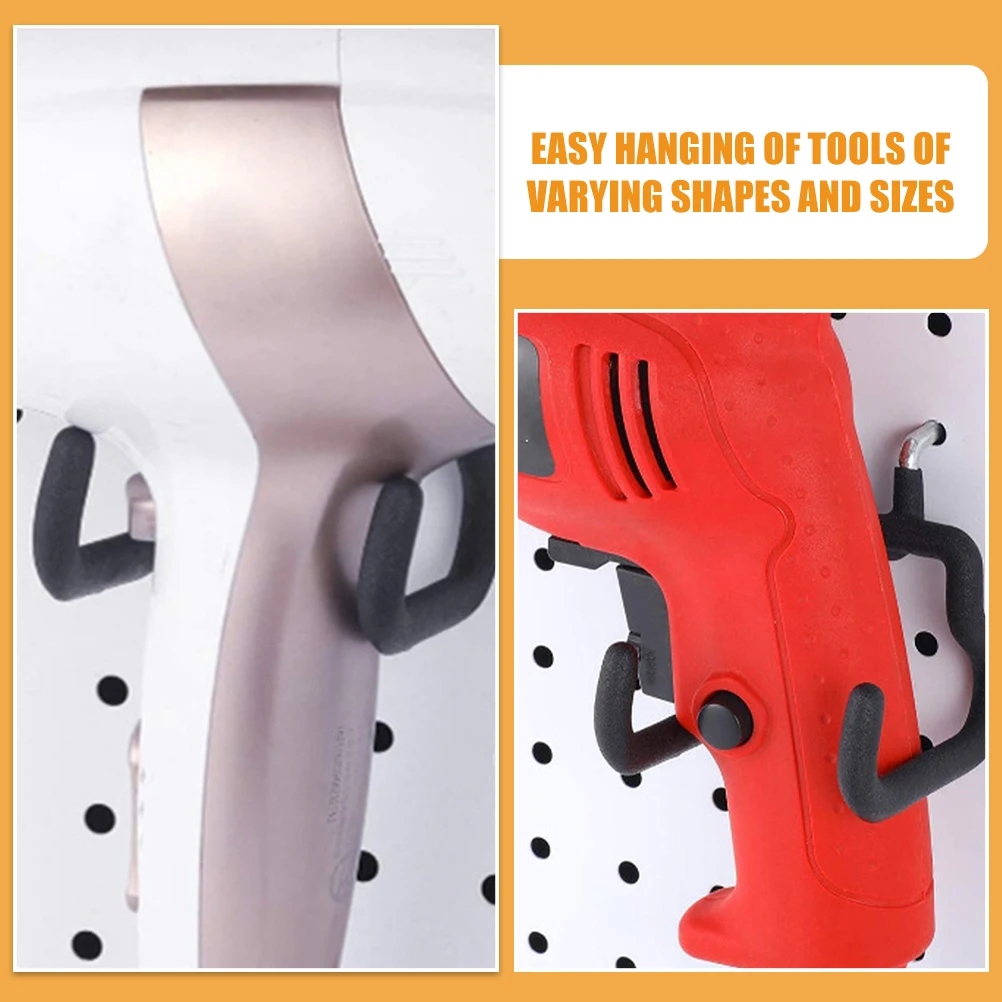 

4Pcs Black Pegboard Hooks Tool Organizer Storage Accessories Garage Utility Set