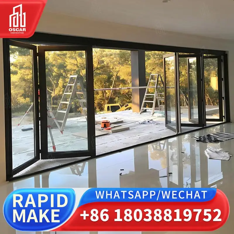 

Настраиваемая алюминиевая раздвижная складная дверь, идеально подходящая для коммерческих помещений в Европе, алюминиевая складная дверь с прямой поставкой с фабрики