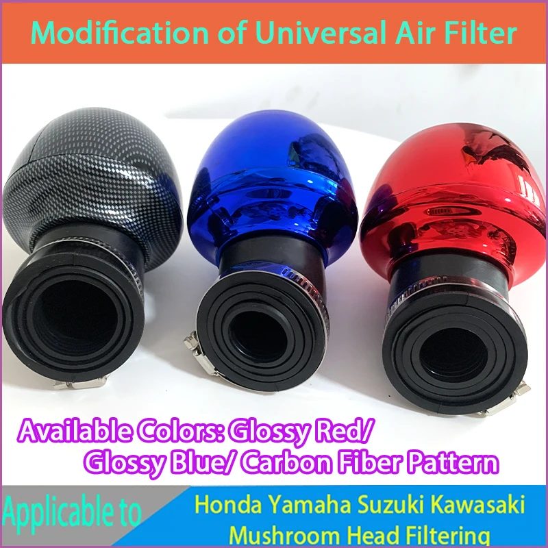 ZK Universal 28-48mm Apple Shape Motorcycle Air Filter Mushroom Head Intake Cleaner For Honda Yamaha Dirt Pit Bike ATV Scooter
