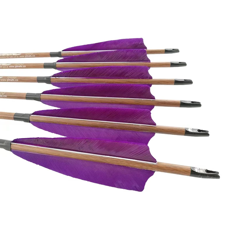 Archery Hunting Bows Carbon Arrows  ID6.2mm Spine 400 500 600 100gr Natural Turkey Feather Stainless Steel Insert Point Shooting