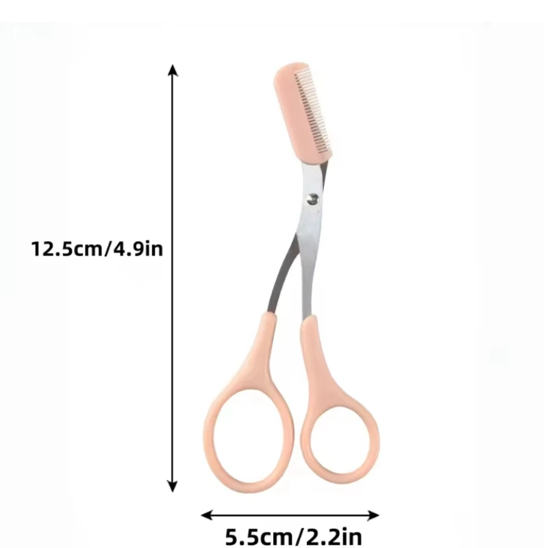 مقص تشذيب الحواجب، مشط مدمج - مصنوع من مادة الفولاذ المقاوم للصدأ، أداة تشذيب دقيقة، مما يجعل حواجب مثالية #6