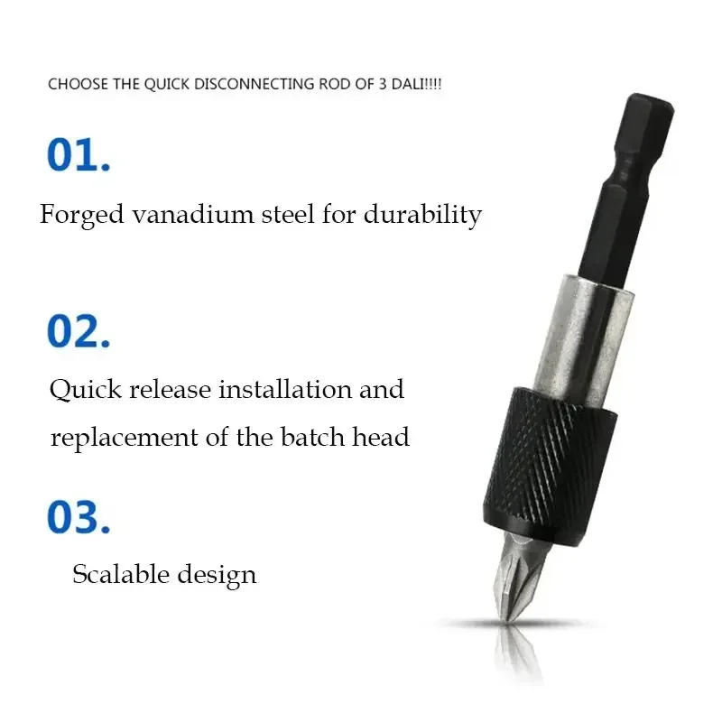 Hex Shank 6.35mm Quick Release Self-locking Extension Rod Electric Drill Magnetic Screwdriver Bit Holder Drill Bit Socket Tool