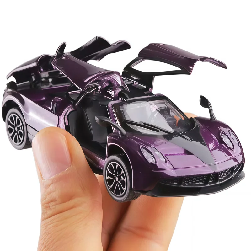 Die-casting alloy sports car model, opening door can rebound super sports car toy, suitable for collection, desktop decoration g - view 5