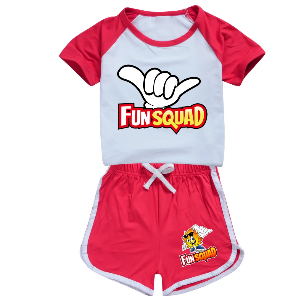 Kids Summer Clothing Set Fun Squad Gaming Costume Cosplay Girl Boys Sports T-shirt+Pants 2piece Set Baby Clothes Outfits Pyjamas