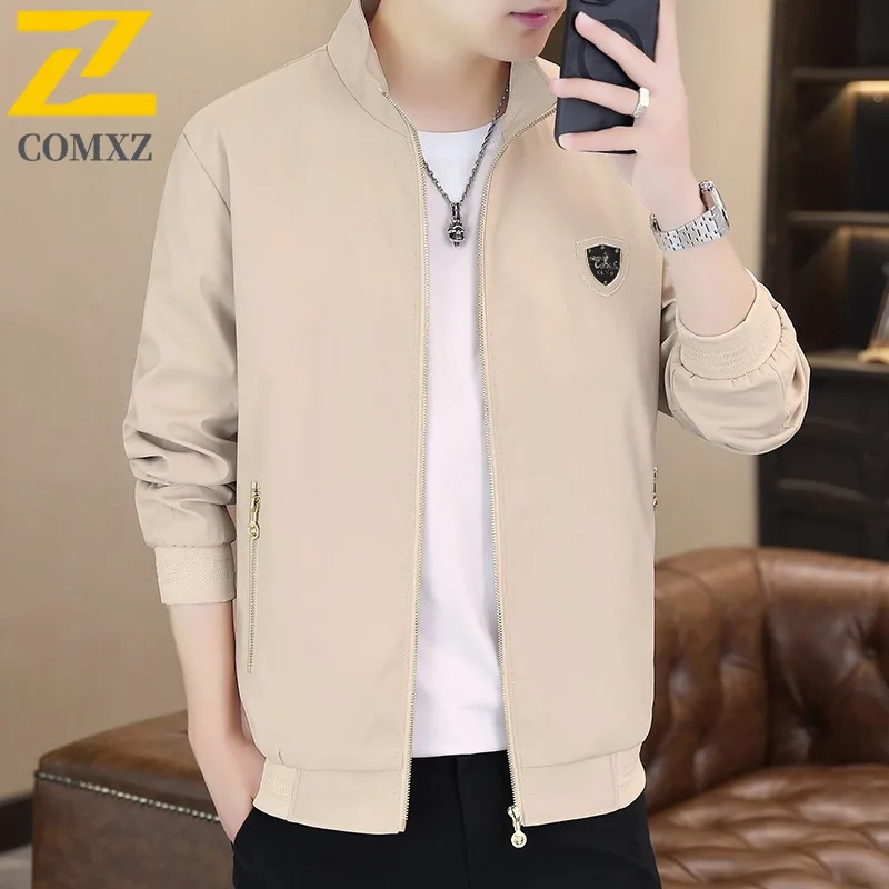 

COMXZ 2025 весенне-осеннее модное пальто в корейском стиле, универсальная красивая мужская повседневная куртка, легкая спортивная верхняя одежда на открытом воздухе