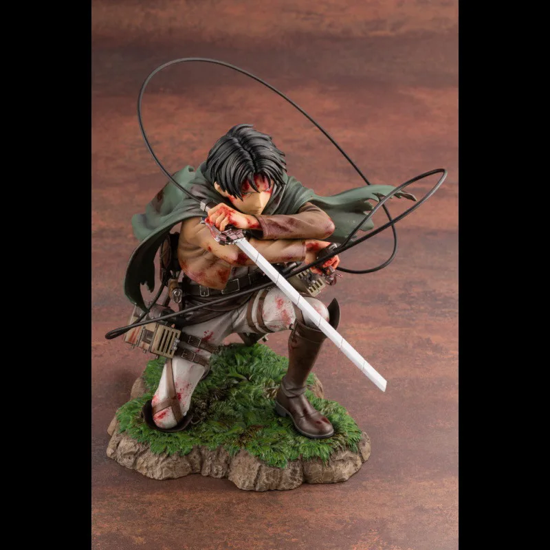 Bandai Attacking Giants Commander Liweier Figurine War Damage Battle Kneeling Position Bloody Battle Handmade Model Holiday Gift