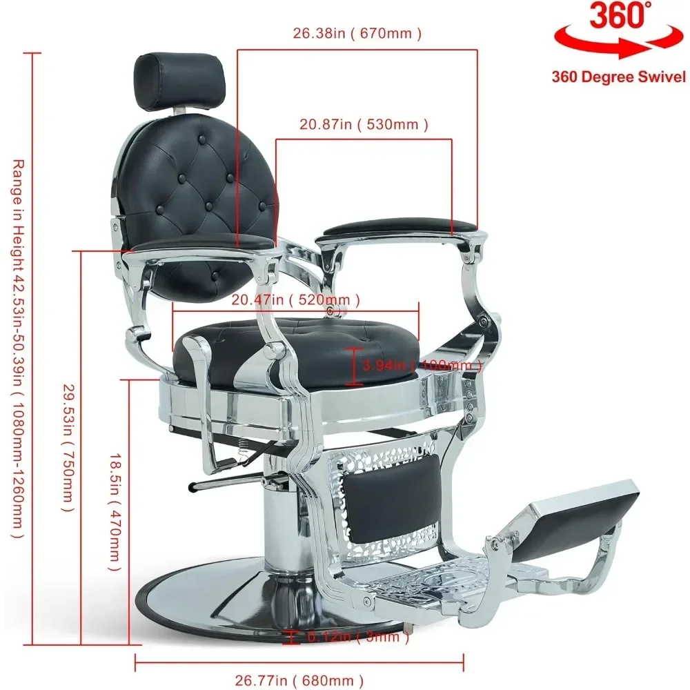 Swivel Chair for Barbershop Barber Chairs Nail Salon Chairs Barbering Equipment Hairdressing Hair Furniture Commercial(Golden)