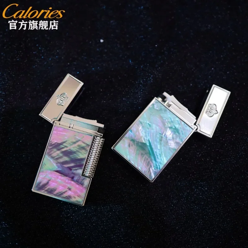 

Калории, цветная оболочка, керосиновая зажигалка Langsheng, узор в виде ракушки, фортепиано, звук, боковая скольжение, инструмент для курения, бизнес-подарок для парня