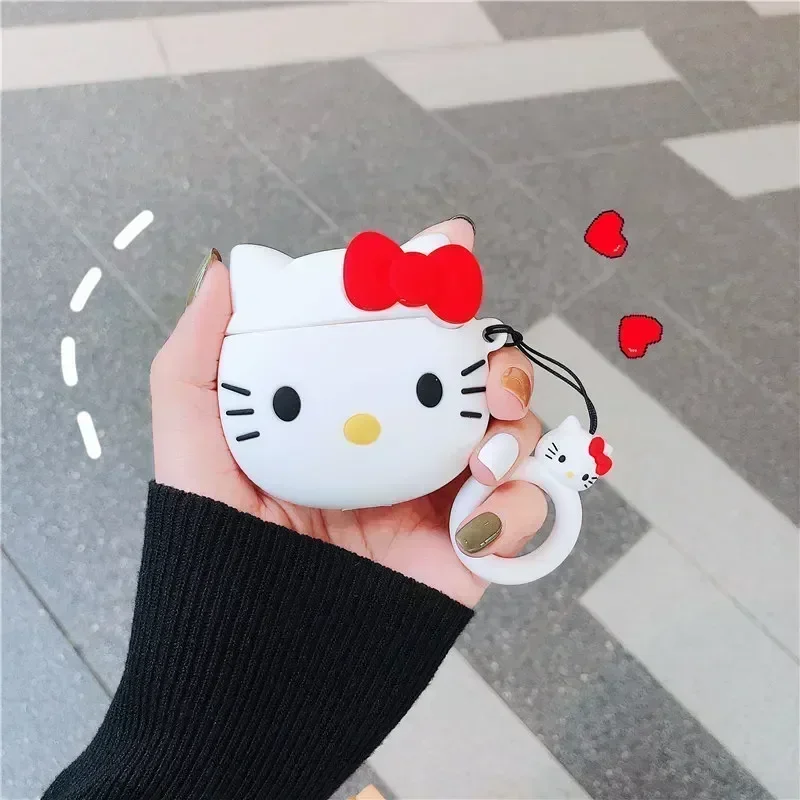 تنطبق Hello Kitty حافظة حماية airpods pro2 كرتونية من الجيل 2/3 لسماعات Apple Bluetooth حافظة شحن واقية