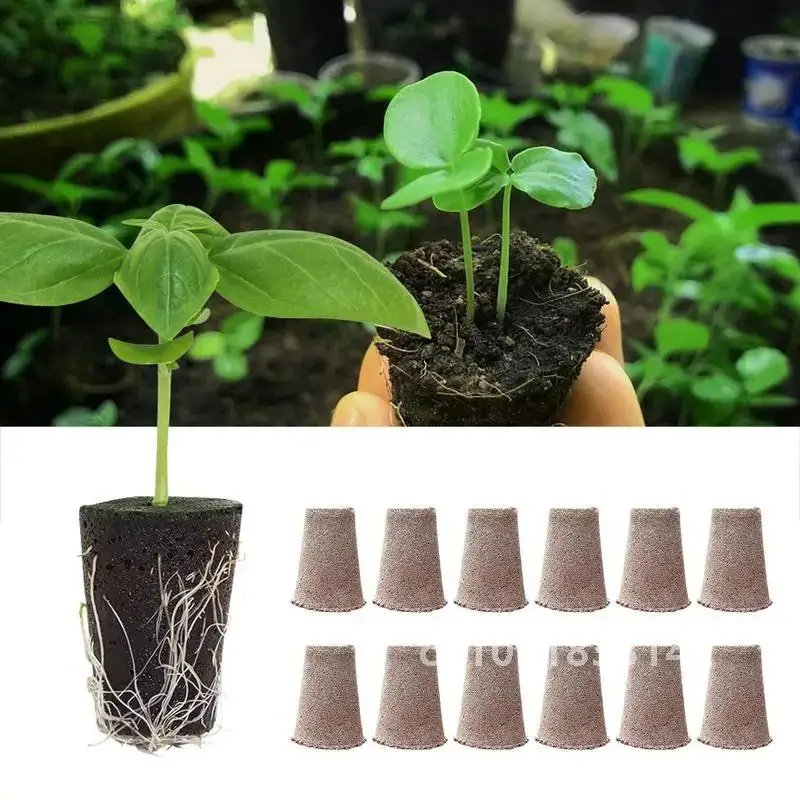 12Pcs Root Growth Sponges Seed Pod Sponges StarterSponge Pods Replacements Root Growth Sponge Plugs For Hydroponic Garden