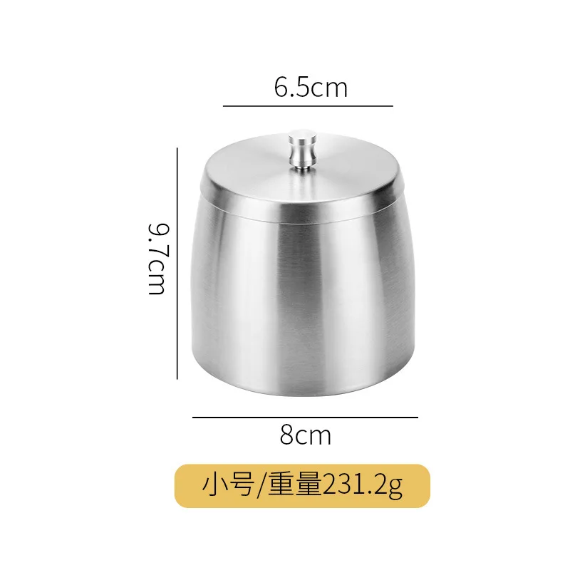 Stainless Steel Ashtray with Lid Anti-flying Ashtray Cigarette Accessories Ash Tray